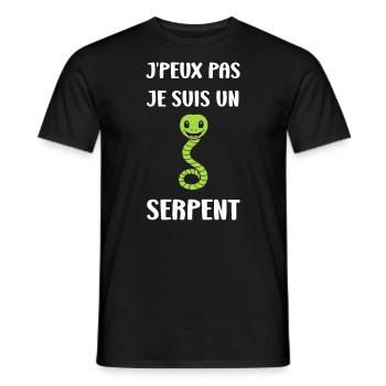 Humour petit serpent - T-shirt homme - noir - Devant - AI Model Male 178 light (178cm)
