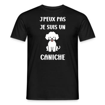Humour chien petit caniche - T-shirt homme - noir - Devant - AI Model Male 178 light (178cm)