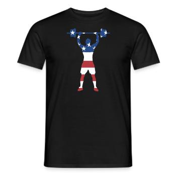 Sport Us Flag Haltérophilie - T-shirt homme - noir - Devant - AI Model Male 178 light (178cm)