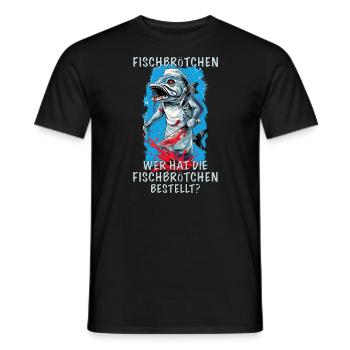 Fischbrötchen Fisch Nordsee Urlaub Slaughterhouse - Männer T-Shirt - Schwarz - Vorne - AI Model Male 178 light (178cm)