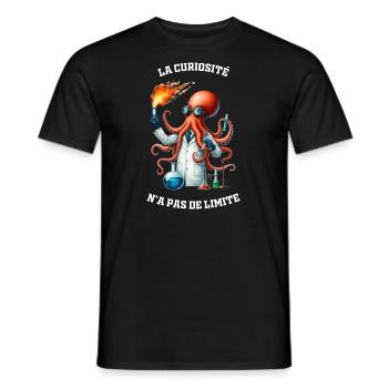 Pieuvre la curiosité n'a pas - Collection Métiers - T-shirt homme - noir - Devant - AI Model Male 178 light (178cm)