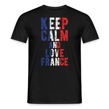 Bewahren Sie Ruhe und lieben Sie Frankreich - Männer T-Shirt - Schwarz - Vorne - AI Model Male 178 light (178cm)