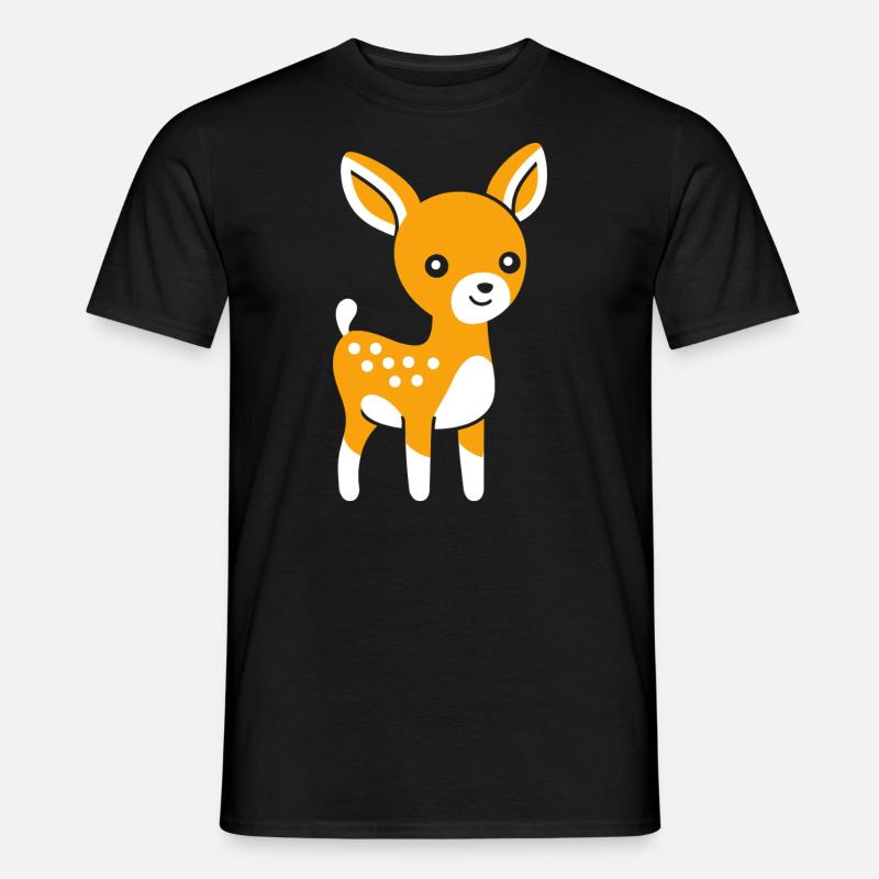 Reh - Männer T-Shirt - Schwarz