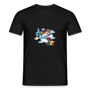 Trans Pride Shark CSD Einhorn LGBTQ - Männer T-Shirt - Schwarz - Vorne - AI Model Male 178 light (178cm)