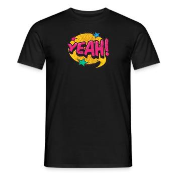 YES! COMIC COMICSTYLE 80s CARTOON MOTIF GIFT - Men's T-Shirt - black - Front - AI Model Male 178 light (178cm)