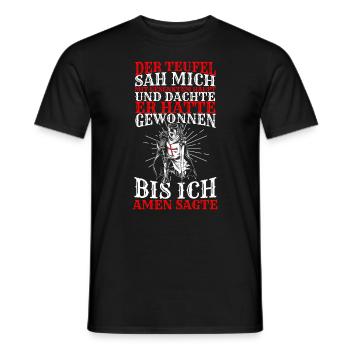 Der Teufel Sah Mich Mit Gesenktem Haupt Bis Ich Am - Männer T-Shirt - Schwarz - Vorne - AI Model Male 178 light (178cm)