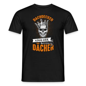 Couvreur Toiture Toits King Craftsman Couvreur - T-shirt homme - noir - Devant - AI Model Male 178 light (178cm)