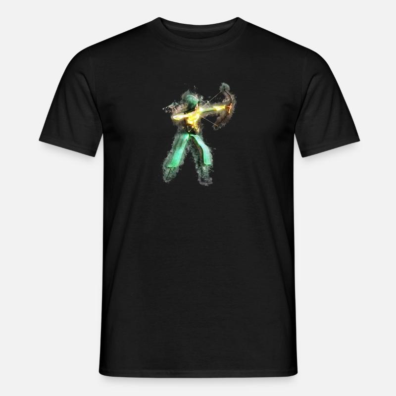 Gebühr Bogen hell glühend - Männer T-Shirt - Schwarz