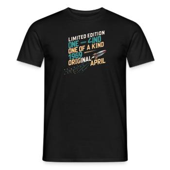 Avril 1969 Anniversaire Avril 1969 Avril - T-shirt homme - noir - Devant - AI Model Male 178 light (178cm)