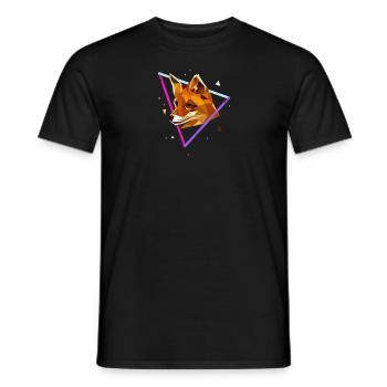 FUCHS FUCHSKOPF KOPF NEON 80s 90s MOTIVE GESCHENK - Männer T-Shirt - Schwarz - Vorne - AI Model Male 178 light (178cm)