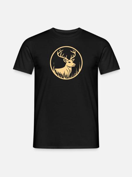 Der Stolze Waldhirsch - Männer T-Shirt - Schwarz