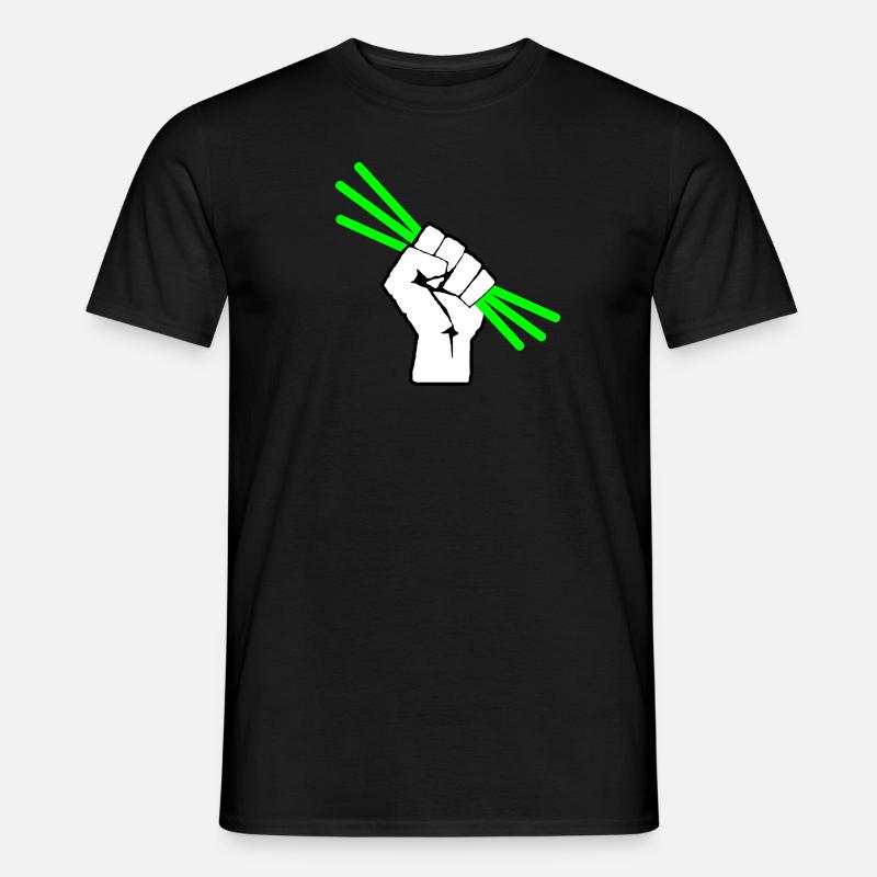Leuchtstäbchen - Knicklicht - Faust - Männer T-Shirt - Schwarz
