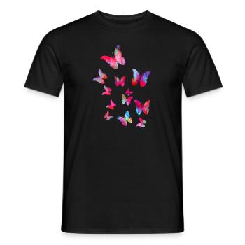 Papillon, butterfly, essaim, voler - T-shirt homme - noir - Devant - AI Model Male 178 light (178cm)