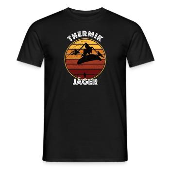 Lustiger Gleitschirmflieger Spruch Thermikjäger - Männer T-Shirt - Schwarz - Vorne - AI Model Male 178 light (178cm)