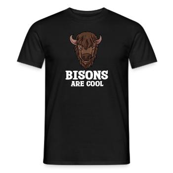 Bison Büffel Buffalo Nationalpark Wildnis Western - Männer T-Shirt - Schwarz - Vorne - AI Model Male 178 light (178cm)