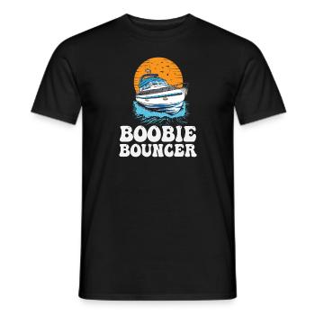 Boobie Bouncer Funny Motorboating Quote Pontoon - Männer T-Shirt - Schwarz - Vorne - AI Model Male 178 light (178cm)