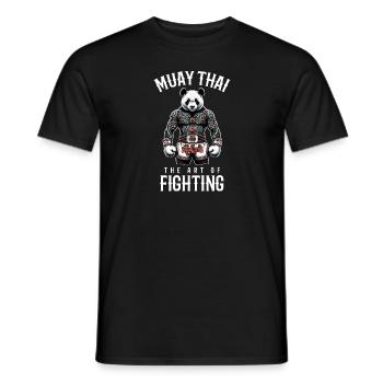 panda Muay Thai - Kickboxen und panda Thai Boxen - Männer T-Shirt - Schwarz - Vorne - AI Model Male 178 light (178cm)