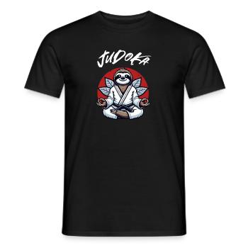 Niedliches Judo-Faultier - Japanischer - Männer T-Shirt - Schwarz - Vorne - AI Model Male 178 light (178cm)