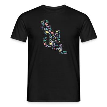Samuel - Beautiful Boy Name + Cute Dinosaurs - Men's T-Shirt - black - Front - AI Model Male 178 light (178cm)