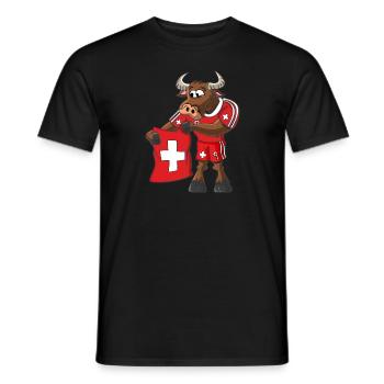 Swiss Bull - Men's T-Shirt - black - Front - AI Model Male 178 light (178cm)