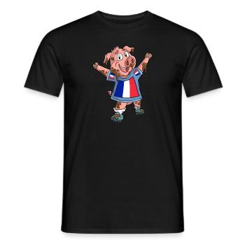 Fan Pig France - Men's T-Shirt - black - Front - AI Model Male 178 light (178cm)