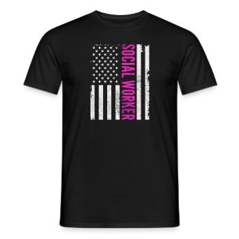 Travailleur social - American Patriot Patriotic Social - T-shirt homme - noir - Devant - AI Model Male 178 light (178cm)