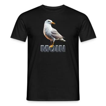 Moin Möwe Seemöwe Polygon Meer - Männer T-Shirt - Schwarz - Vorne - AI Model Male 178 light (178cm)