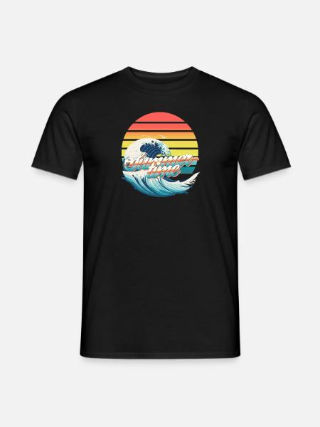 Summertime, Ozean-Welle auf Sonne - Männer T-Shirt - Schwarz