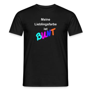 Meine Lieblingsfarbe ist BUNT (weiss/bunt) - Männer T-Shirt - Schwarz - Vorne - AI Model Male 178 light (178cm)