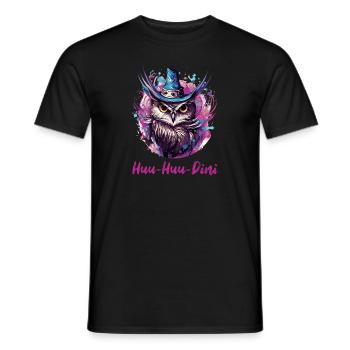 Huu-Huu-Dini Owl Magical Wizardry Halloween - Men's T-Shirt - black - Front - AI Model Male 178 light (178cm)