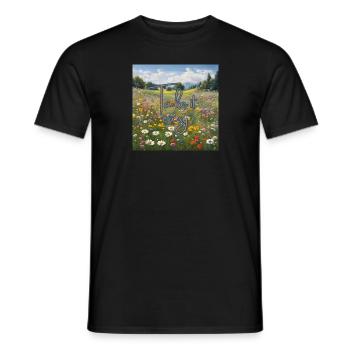 Flower meadow "Take it easy" - Men's T-Shirt - black - Front - AI Model Male 178 light (178cm)