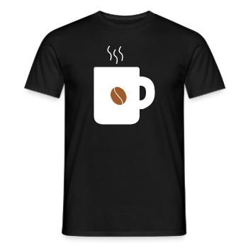 Hot cup of coffee - Men's T-Shirt - black - Front - AI Model Male 178 light (178cm)
