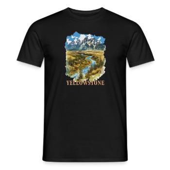 Cowboy Riding Horse Yellowstone TV Series Y Rip - Men's T-Shirt - black - Front - AI Model Male 178 light (178cm)