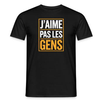 J'aime pas les gens - T-shirt homme - noir - Devant - AI Model Male 178 light (178cm)
