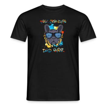 Best Frenchie Dad Ever French Bulldog Papa - Men's T-Shirt - black - Front - AI Model Male 178 light (178cm)