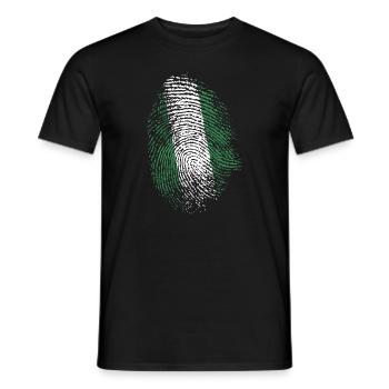 Nigéria drapeau ADN empreinte cadeau - T-shirt homme - noir - Devant - AI Model Male 178 light (178cm)
