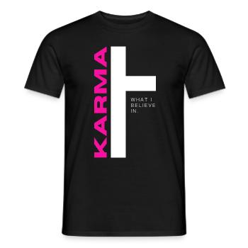 Karma ce en quoi je crois - T-shirt homme - noir - Devant - AI Model Male 178 light (178cm)