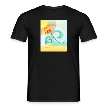 Planche de surf Waves - T-shirt homme - noir - Devant - AI Model Male 178 light (178cm)
