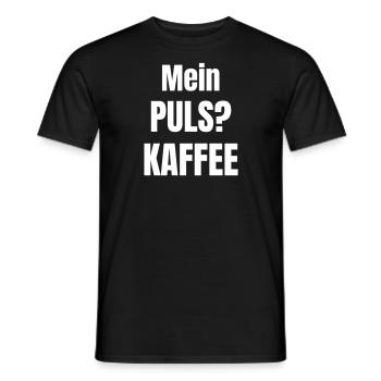 Mein Puls? Kaffee - Männer T-Shirt - Schwarz - Vorne - AI Model Male 178 light (178cm)