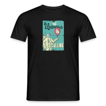 The Universe is Calling Geschenkidee - T-shirt homme - noir - Devant - AI Model Male 178 light (178cm)