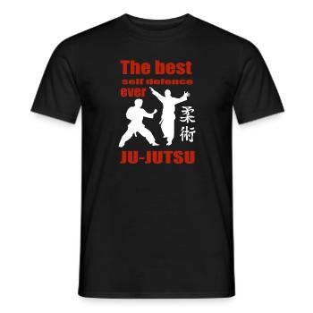 T-shirt d'autodéfense Ju Jutsu - T-shirt homme - noir - Devant - AI Model Male 178 light (178cm)