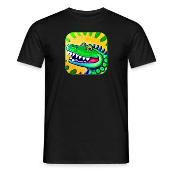 Witziges verrücktes buntes Krokodil - Männer T-Shirt - Schwarz - Vorne - AI Model Male 178 light (178cm)