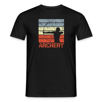 Bogenschießen Retro Look - Männer T-Shirt - Schwarz - Vorne - AI Model Male 178 light (178cm)