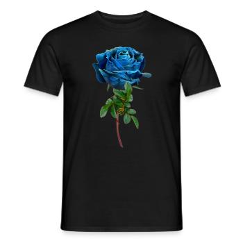 Blaue Rose - Männer T-Shirt - Schwarz - Vorne - AI Model Male 178 light (178cm)