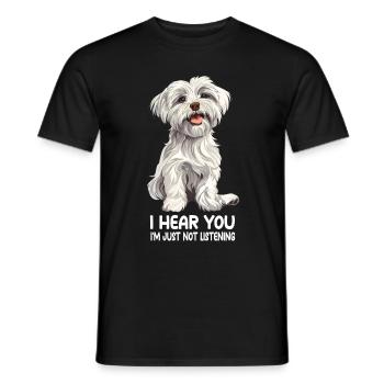 Maltese - Men's T-Shirt - black - Front - AI Model Male 178 light (178cm)