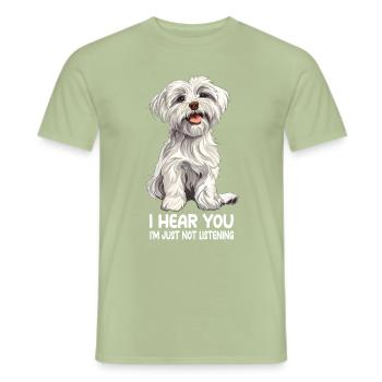 Maltais - T-shirt homme - vert sauge - Devant - AI Model Male 178 light (178cm)