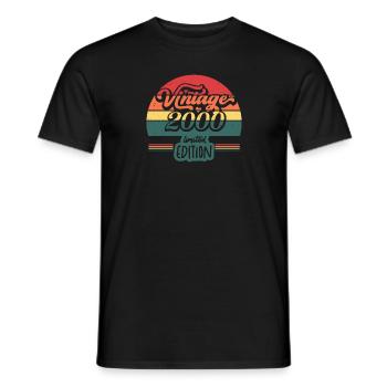 Jahrgang 2000 Limitierte Auflage - Männer T-Shirt - Schwarz - Vorne - AI Model Male 178 light (178cm)
