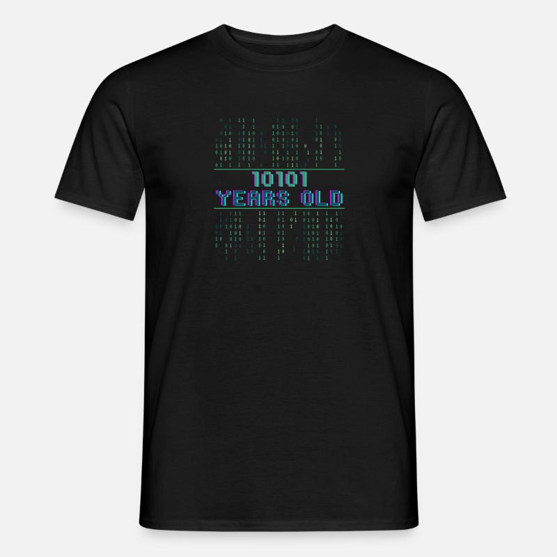 21. Geburtstag 21 Jahre alt Binärcode Informatik - Männer T-Shirt - Schwarz