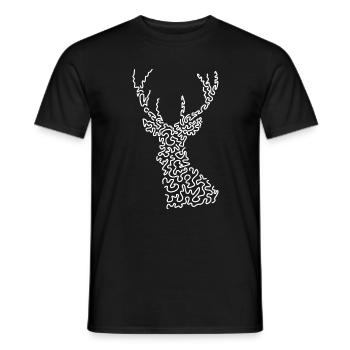 Geschenkidee Hirsch Abstrakt Cool Stylish Trendy - Männer T-Shirt - Schwarz - Vorne - AI Model Male 178 light (178cm)