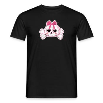 TOTENKOPF PINK ROCK ROLL PINUP 50s MOTIVE GESCHENK - Männer T-Shirt - Schwarz - Vorne - AI Model Male 178 light (178cm)